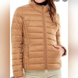 Love Tree Women's Camel Puffer Jacket